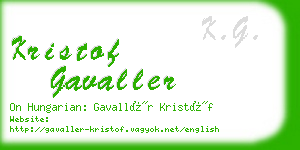 kristof gavaller business card